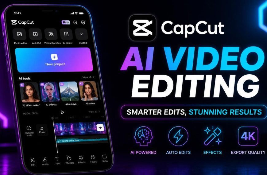 gpt image 2 capcut app interface on smartphone ai video editing dark background purple and b 0