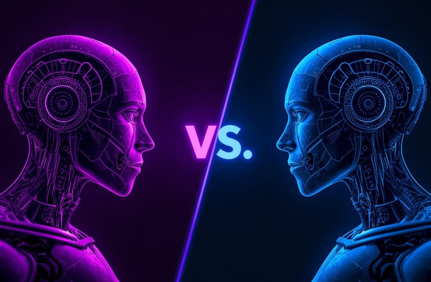 lucid origin two ai platforms comparison split screen design dark background purple vs blue c 0